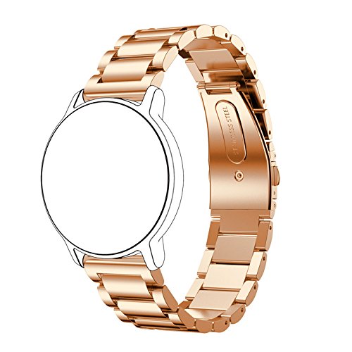 [PINHEN] 時計バンド ベルト24mm ステンレス - スマートウォッチバンド ベルト 腕時計バンド 16mm 18mm 20mm 22mm 24mm交換ストラップステンレス 金属ベルト (24mm-Rose)